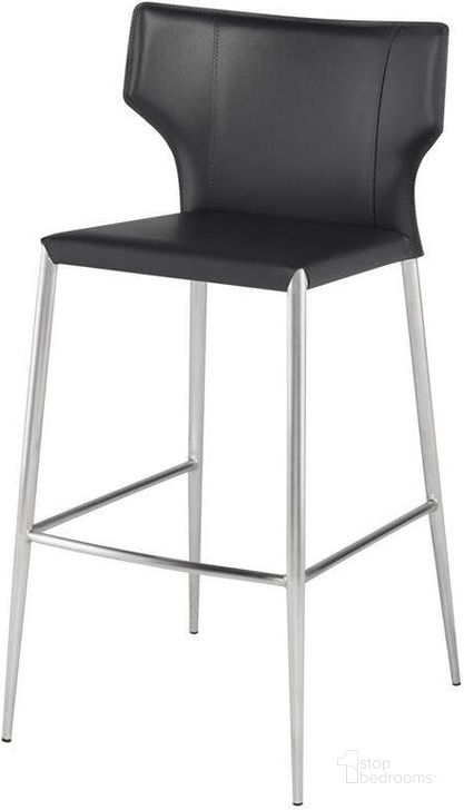 The appearance of Wayne Matte Dark Grey Bar Stool designed by Nuevo in the modern / contemporary interior design. This dark gray piece of furniture  was selected by 1StopBedrooms from Wayne Collection to add a touch of cosiness and style into your home. Sku: HGND142. Material: Metal. Product Type: Barstool. Image1