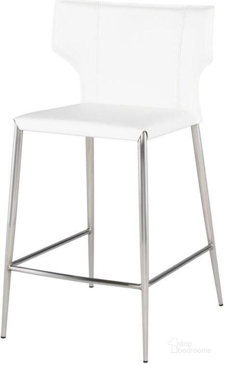 The appearance of Wayne Matte White Counter Stool designed by Nuevo in the modern / contemporary interior design. This white piece of furniture  was selected by 1StopBedrooms from Wayne Collection to add a touch of cosiness and style into your home. Sku: HGND146. Material: Metal. Product Type: Barstool. Image1