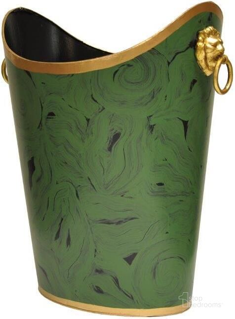 The appearance of Wblionov-Mal Malachite And Lion Handles Oval Wastebasket designed by Worlds Away in the modern / contemporary interior design. This green piece of furniture  was selected by 1StopBedrooms from  to add a touch of cosiness and style into your home. Sku: WBLIONOV MAL. Material: Metal. Product Type: Decor.