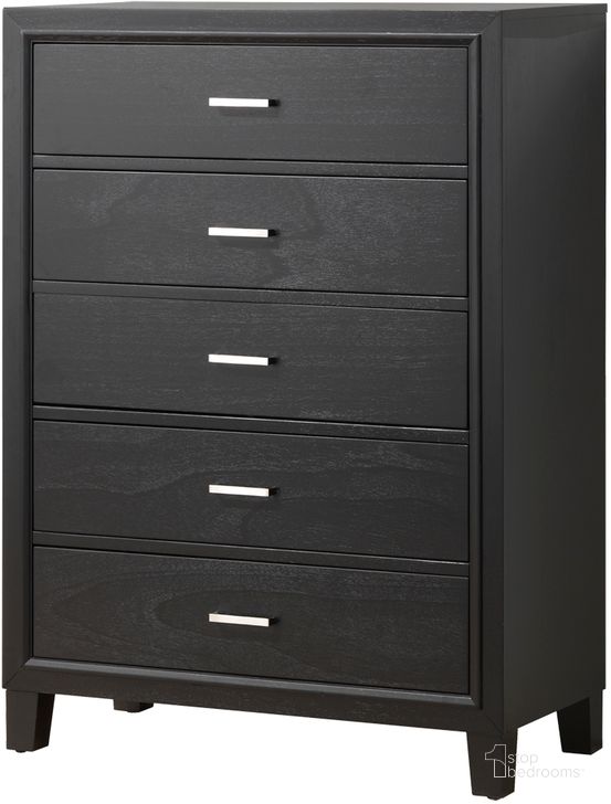 The appearance of Glory Furniture G1250 5 Drawer Chest in Black designed by Glory in the traditional interior design. This black piece of furniture  was selected by 1StopBedrooms from G1250 Collection to add a touch of cosiness and style into your home. Sku: G1250-CH-Chest. Material: Wood. Product Type: Chest. Image1