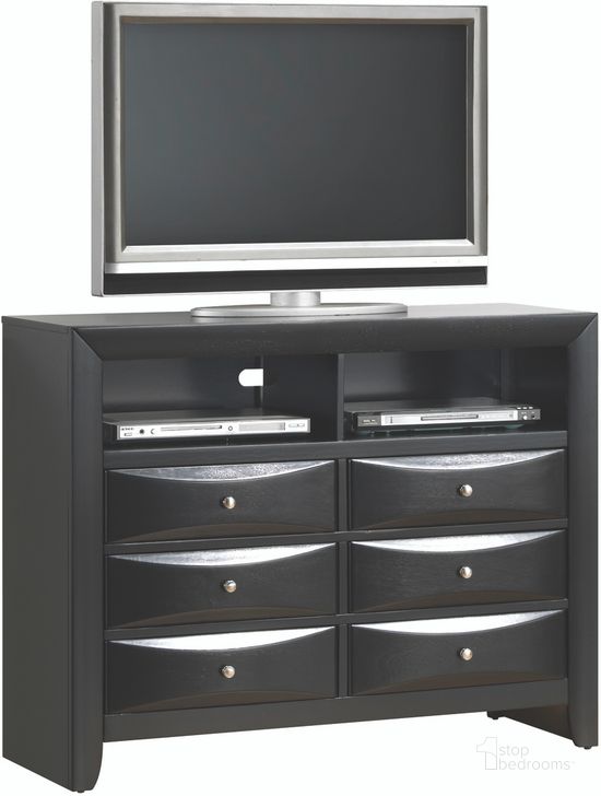The appearance of Glory Furniture G1500 TV Chest in Black designed by Glory in the traditional interior design. This black piece of furniture  was selected by 1StopBedrooms from G1500 Collection to add a touch of cosiness and style into your home. Sku: G1500-TV2-Media Chest. Material: Wood. Product Type: Media Chest. Image1