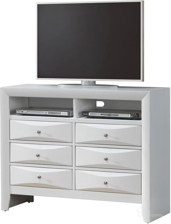 The appearance of Glory Furniture G1570 TV Chest in White designed by Glory in the country / farmhouse interior design. This other colors piece of furniture  was selected by 1StopBedrooms from G1570 Collection to add a touch of cosiness and style into your home. Sku: G1570-TV2-Media Chest. Material: Wood. Product Type: Media Chest. Image1