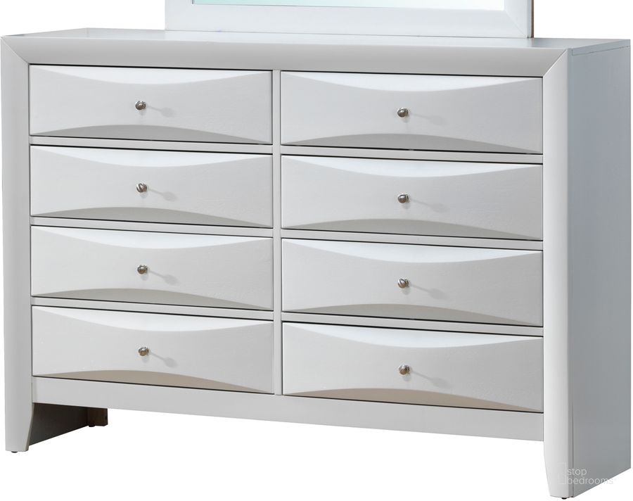 The appearance of Glory Furniture G1570 8 Drawer Dresser in White designed by Glory in the traditional interior design. This white piece of furniture  was selected by 1StopBedrooms from G1570 Collection to add a touch of cosiness and style into your home. Sku: G1570-D-Dresser. Material: Wood. Product Type: Dresser. Image1