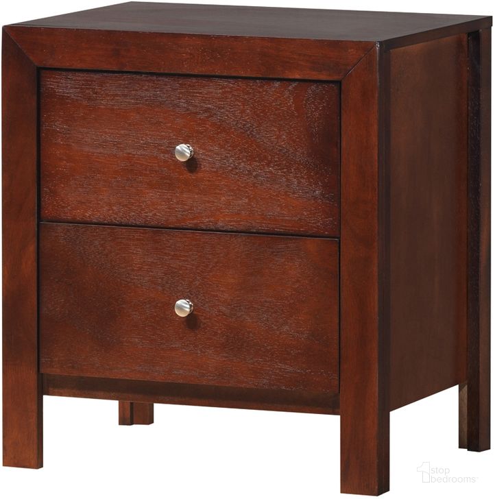 The appearance of Glory Furniture G2400 2 Drawer Nightstand in Cherry designed by Glory in the traditional interior design. This cherry piece of furniture  was selected by 1StopBedrooms from G2400 Collection to add a touch of cosiness and style into your home. Sku: G2400-N-Nightstand. Material: Wood. Product Type: Nightstand. Image1