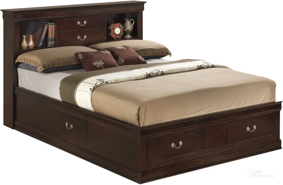 The appearance of Glory Furniture G3125 King Storage Bed in Cappuccino designed by Glory in the traditional interior design. This cappuccino piece of furniture  was selected by 1StopBedrooms from G3125 Collection to add a touch of cosiness and style into your home. Sku: G3125B-KSB-King Storage Bed  Headboard;G3125B-KSB-King Storage Bed  Footboard;G3125B-KSB-King Storage Bed  Rails;G3125B-KSB-King Storage Bed  Drawers for Rails;G3125B-KSB-King Storage Bed  Drawers for Footboard. Bed Type: Storage Bed. Material: Wood. Product Type: Storage Bed. Bed Size: King. Image1