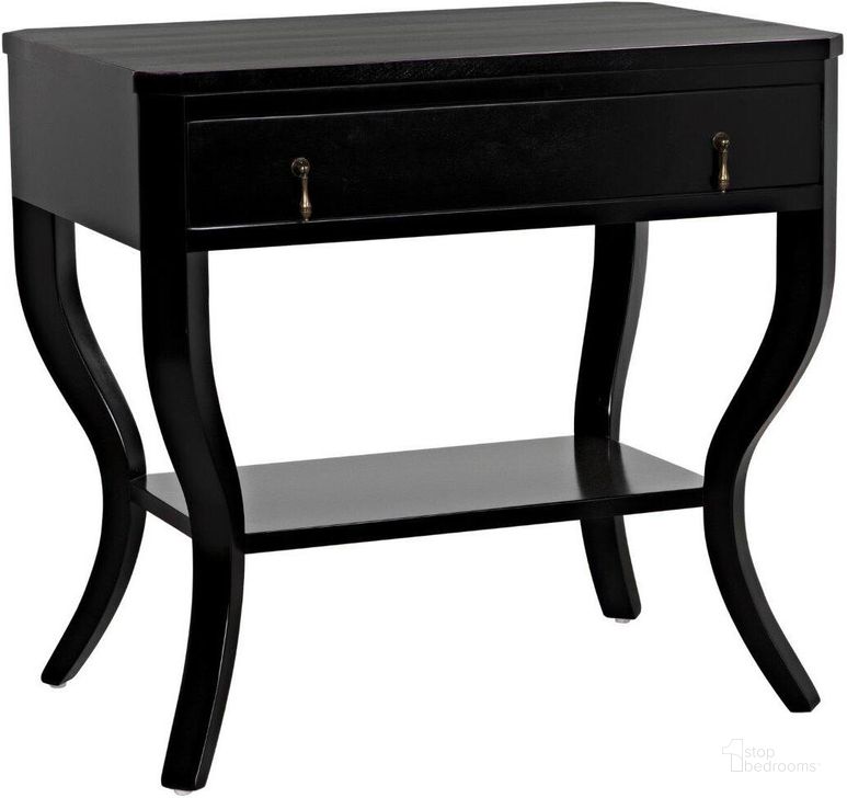 The appearance of Weldon Side Table In Distressed Black designed by Noir in the transitional interior design. This distressed black piece of furniture  was selected by 1StopBedrooms from Weldon Collection to add a touch of cosiness and style into your home. Sku: GTAB665D1. Product Type: Side Table. Material: Wood Veneer. Image1