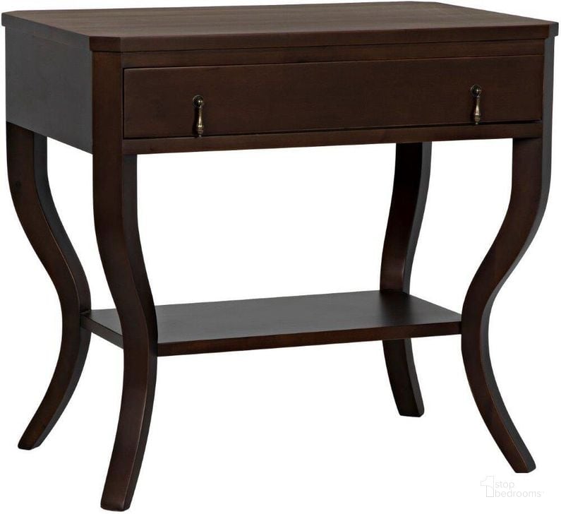 The appearance of Weldon Side Table In Distressed Brown designed by Noir in the transitional interior design. This distressed brown piece of furniture  was selected by 1StopBedrooms from Weldon Collection to add a touch of cosiness and style into your home. Sku: GTAB665D. Product Type: Side Table. Material: Wood Veneer. Image1