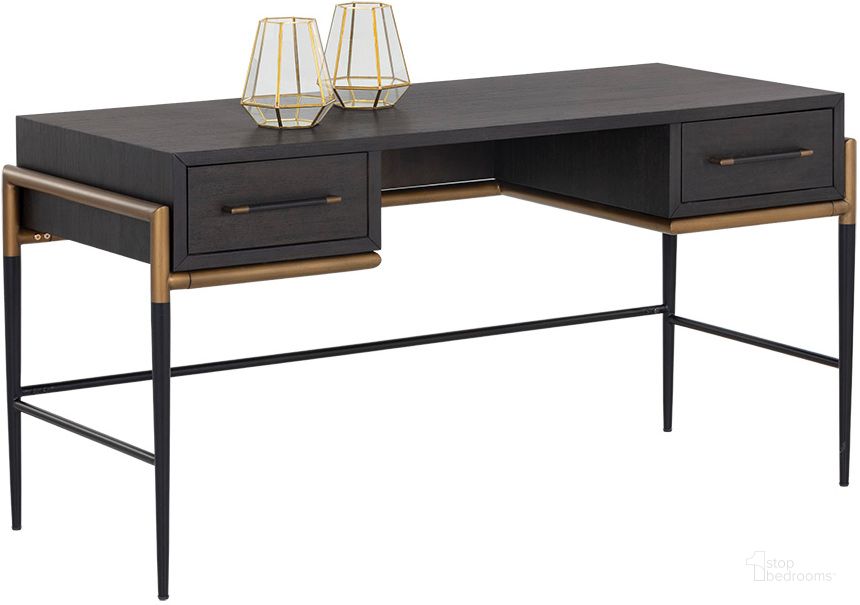 The appearance of Weldrick Desk designed by Sunpan in the transitional interior design. This brown piece of furniture  was selected by 1StopBedrooms from Weldrick Collection to add a touch of cosiness and style into your home. Sku: 107459. Material: Wood. Product Type: Desk. Image1