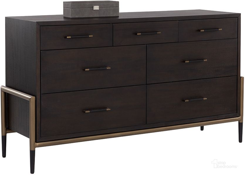 The appearance of Weldrick Dresser designed by Sunpan in the transitional interior design. This black piece of furniture  was selected by 1StopBedrooms from Weldrick Collection to add a touch of cosiness and style into your home. Sku: 108144. Material: Wood. Product Type: Dresser. Image1