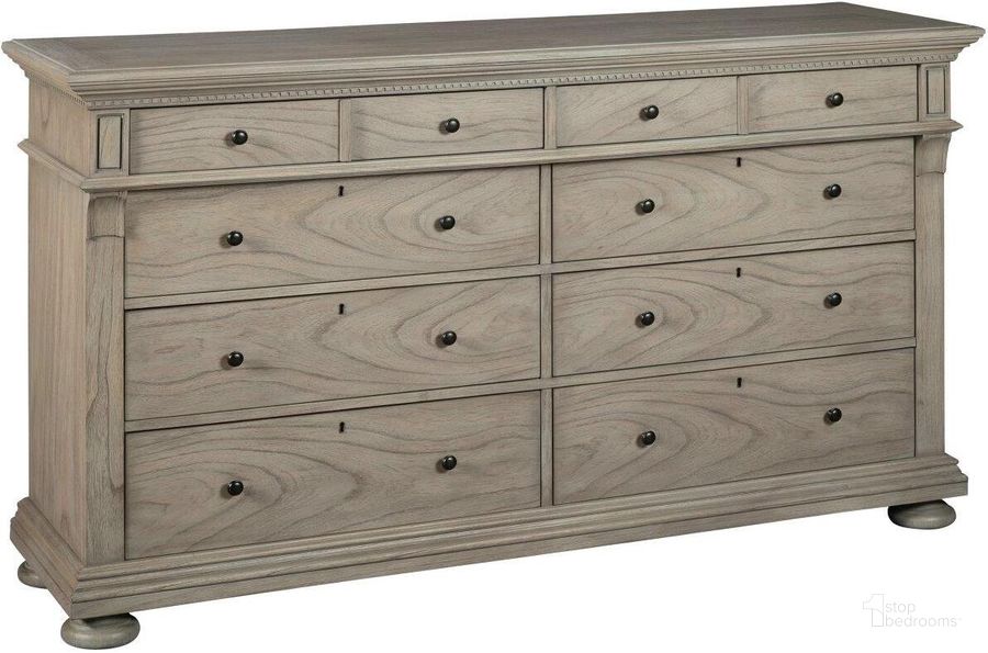 The appearance of Wellington Estates Bedroom Dresser designed by Hekman in the rustic / southwestern interior design. This gray piece of furniture  was selected by 1StopBedrooms from Wellington Collection to add a touch of cosiness and style into your home. Sku: 25260. Product Type: Dresser. Image1