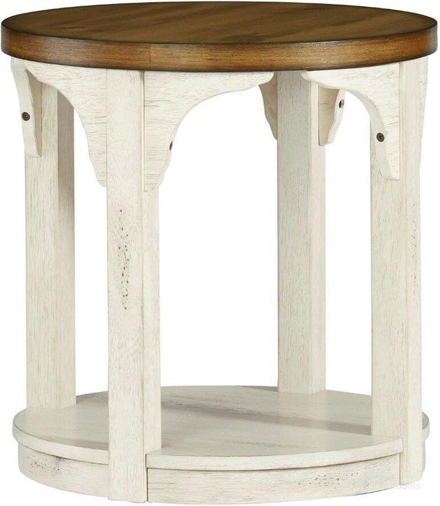 The appearance of Wellington Place White Round End Table designed by Progressive Furniture in the transitional interior design. This white piece of furniture  was selected by 1StopBedrooms from Wellington Collection to add a touch of cosiness and style into your home. Sku: T540-06. Product Type: End Table. Material: Rubberwood. Image1