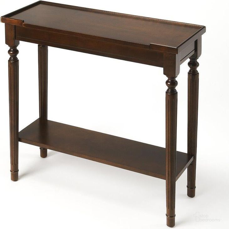 The appearance of Wells Gray Dark Brown Console Table 0qb24399249 designed by Versailles Home in the traditional interior design. This dark brown piece of furniture  was selected by 1StopBedrooms from Wells Gray Collection to add a touch of cosiness and style into your home. Sku: 7036024. Product Type: Console Table. Material: Rubberwood. Image1