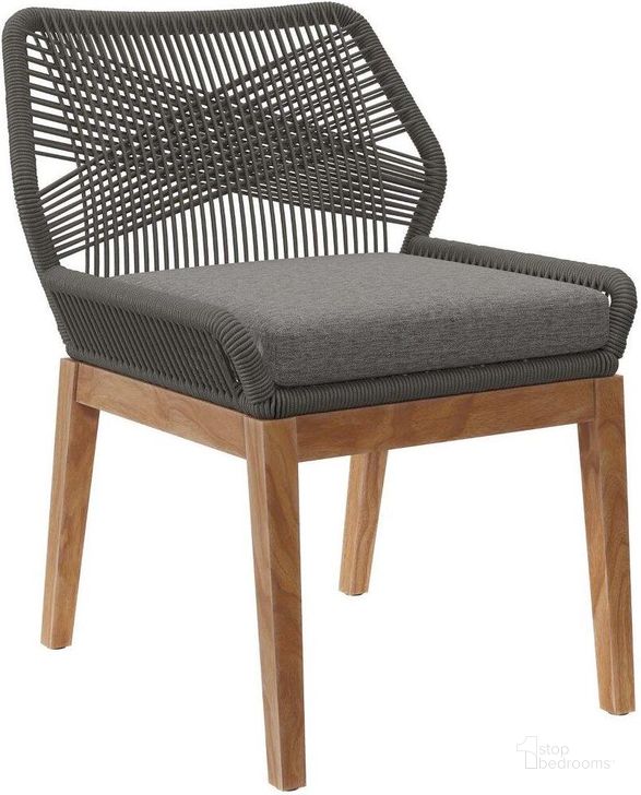 The appearance of Wellspring Outdoor Patio Teak Wood Dining Chair In Gray Graphite designed by Modway in the transitional interior design. This grey and graphite piece of furniture  was selected by 1StopBedrooms from Wellspring Collection to add a touch of cosiness and style into your home. Sku: EEI-5747-GRY-GPH. Material: Wood. Product Type: Outdoor Dining Chair. Image1