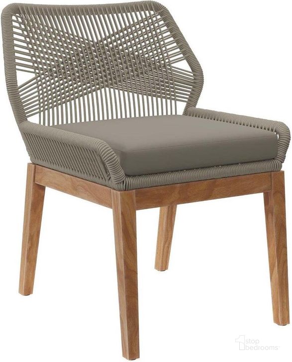 The appearance of Wellspring Outdoor Patio Teak Wood Dining Chair In Light Gray Greige designed by Modway in the transitional interior design. This light gray piece of furniture  was selected by 1StopBedrooms from Wellspring Collection to add a touch of cosiness and style into your home. Sku: EEI-5747-LGR-GRG. Material: Wood. Product Type: Outdoor Dining Chair. Image1