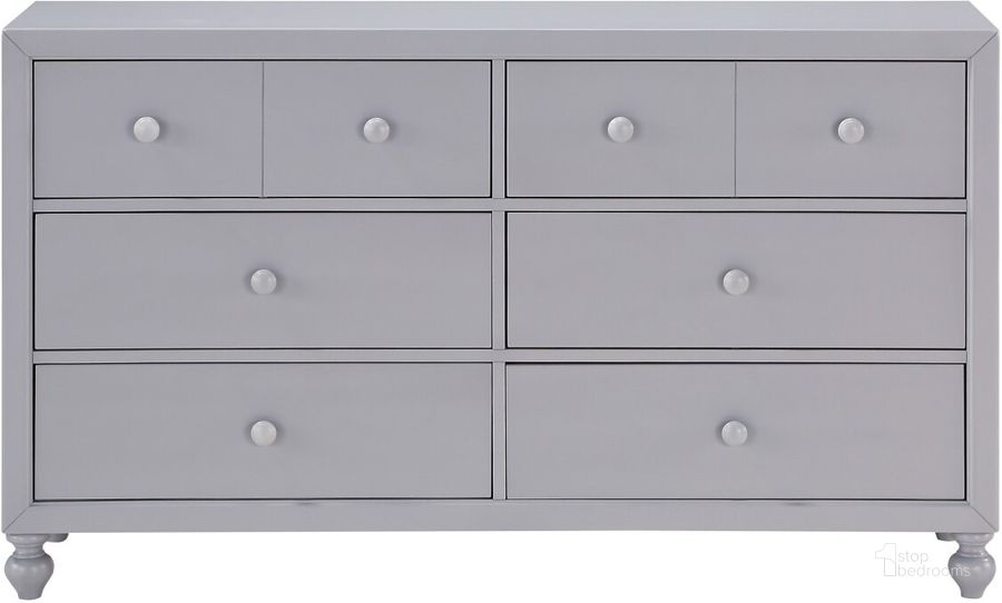 The appearance of Wellsummer Gray Dresser designed by Homelegance in the transitional interior design. This gray piece of furniture  was selected by 1StopBedrooms from Wellsummer Collection to add a touch of cosiness and style into your home. Sku: 1803GY-5. Material: Wood. Product Type: Dresser. Image1