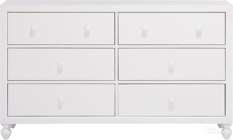 The appearance of Wellsummer White Dresser designed by Homelegance in the transitional interior design. This white piece of furniture  was selected by 1StopBedrooms from Wellsummer Collection to add a touch of cosiness and style into your home. Sku: 1803W-5. Material: Wood. Product Type: Dresser. Image1