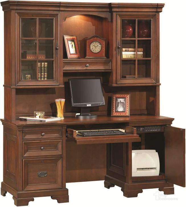 The appearance of Welshtown Charleston Brown Home Office Desk with Hutch designed by FineForm in the modern / contemporary interior design. This charleston brown piece of furniture  was selected by 1StopBedrooms from Welshtown Collection to add a touch of cosiness and style into your home. Sku: I40-316;I40-317-4. Material: Wood. Product Type: Desk & Hutch. Image1