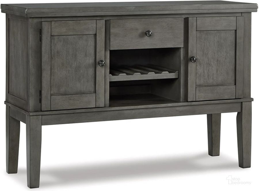 The appearance of Wendsby Gray Servers, Sideboard & Buffet designed by Artisan Elegance in the modern / contemporary interior design. This gray piece of furniture  was selected by 1StopBedrooms from Wendsby Collection to add a touch of cosiness and style into your home. Sku: D589-60. Material: Wood. Product Type: Server. Image1