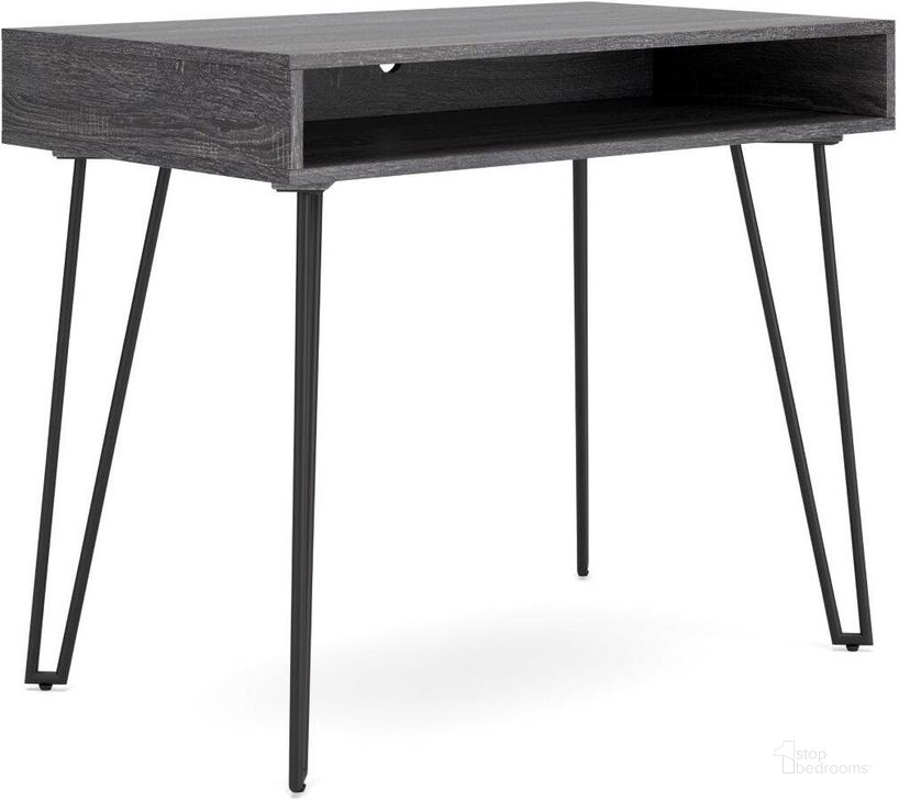 The appearance of Wentwood Charcoal/Black Home Office Desk & Hutch 0qd24495258 designed by FineForm in the modern / contemporary interior design. This charcoal/black piece of furniture  was selected by 1StopBedrooms from Wentwood Collection to add a touch of cosiness and style into your home. Sku: H449-110. Material: Metal. Product Type: Home Office Desk. Image1