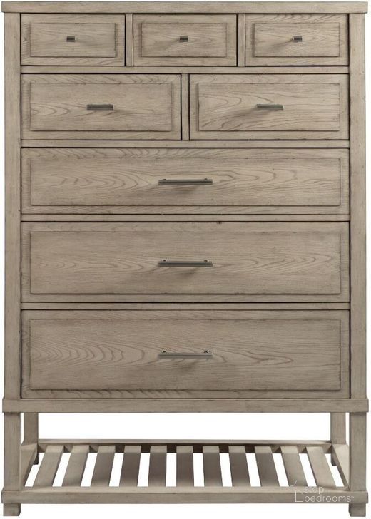 The appearance of West Fork Aged Taupe Greer Chest designed by American Drew in the transitional interior design. This beige piece of furniture  was selected by 1StopBedrooms from West Fork Collection to add a touch of cosiness and style into your home. Sku: 924-215. Material: Wood. Product Type: Chest. Image1