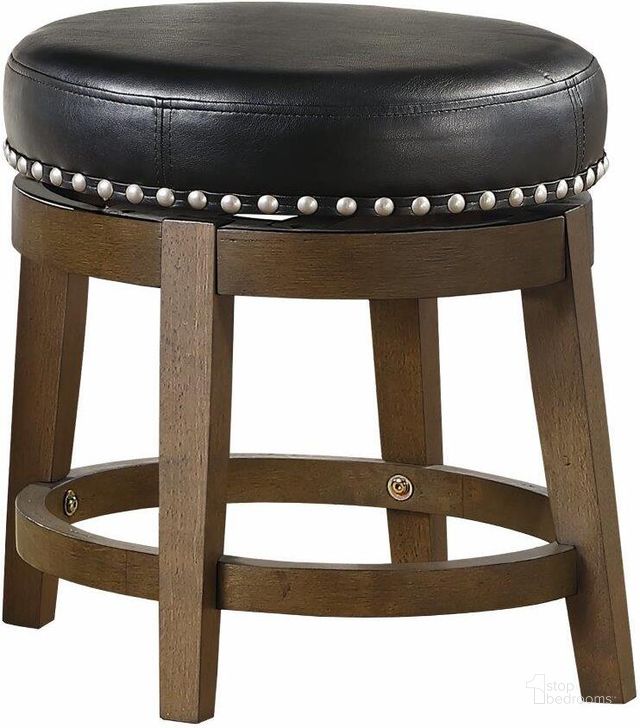 The appearance of Westby Black Round Swivel Stool Set Of 2 designed by Homelegance in the transitional interior design. This black piece of furniture  was selected by 1StopBedrooms from Westby Collection to add a touch of cosiness and style into your home. Sku: 5681BLK-18. Material: Faux Leather. Product Type: Barstool. Image1