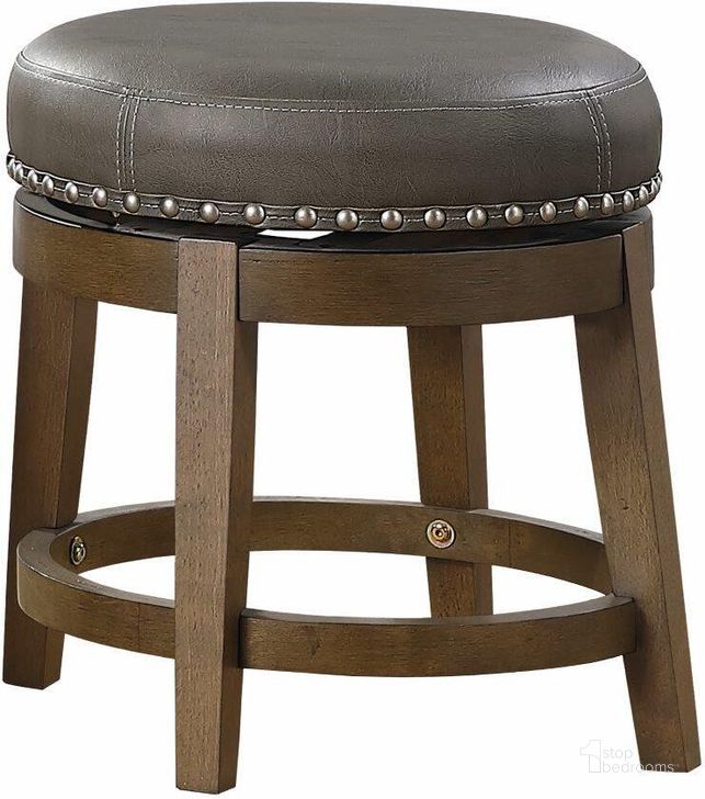 The appearance of Westby Gray Round Swivel Stool Set Of 2 designed by Homelegance in the transitional interior design. This gray piece of furniture  was selected by 1StopBedrooms from Westby Collection to add a touch of cosiness and style into your home. Sku: 5681GRY-18. Material: Faux Leather. Product Type: Barstool. Image1