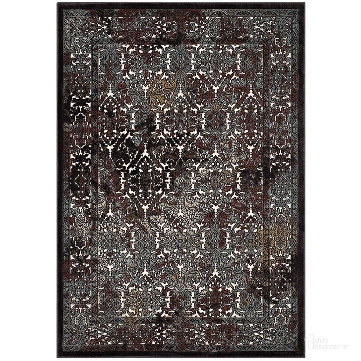 The appearance of Westia Ornate Turkish 5X8 Vintage Area Rug In Dark Brown and Silver Blue designed by Modway in the modern / contemporary interior design. This dark brown and silver blue piece of furniture  was selected by 1StopBedrooms from Westia Collection to add a touch of cosiness and style into your home. Sku: R-1101A-58. Material: Polypropylene. Product Type: Area Rugs. Image1