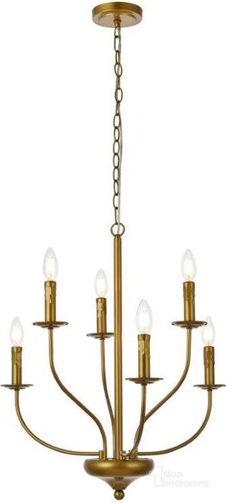 The appearance of Westley 6 Lights Pendant In Brass LD7046D24BR designed by Elegant Lighting in the transitional interior design. This brass piece of furniture  was selected by 1StopBedrooms from Westley Collection to add a touch of cosiness and style into your home. Sku: LD7046D24BR. Material: Metal. Product Type: Pendant Lighting. Image1