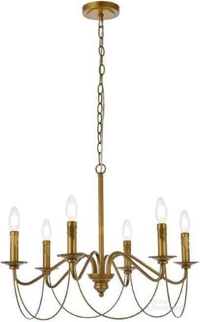The appearance of Westley 6 Lights Pendant In Brass LD7048D24BR designed by Elegant Lighting in the transitional interior design. This brass piece of furniture  was selected by 1StopBedrooms from Westley Collection to add a touch of cosiness and style into your home. Sku: LD7048D24BR. Material: Metal. Product Type: Pendant Lighting. Image1