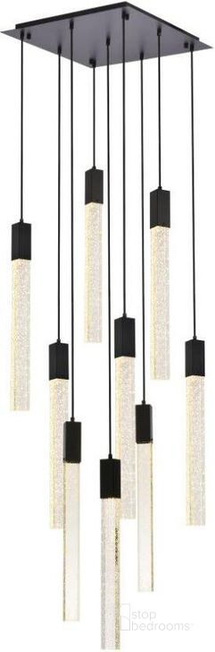 The appearance of Weston 9 Lights Pendant In Black 2066D20BK designed by Elegant Lighting in the transitional interior design. This black piece of furniture  was selected by 1StopBedrooms from Weston Collection to add a touch of cosiness and style into your home. Sku: 2066D20BK. Material: Metal. Product Type: Pendant Lighting. Image1