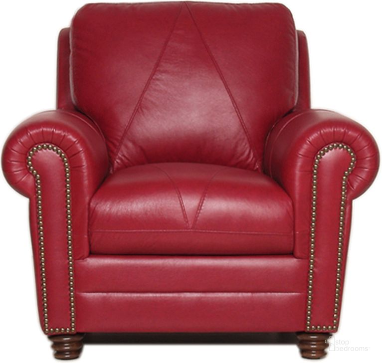 The appearance of Weston Italian Leather Chair (Cherry) designed by Luke Leather in the modern / contemporary interior design. This cherry piece of furniture  was selected by 1StopBedrooms from Weston Collection to add a touch of cosiness and style into your home. Sku: WESTON-C-2525 Cherry. Product Type: Living Room Chair. Image1