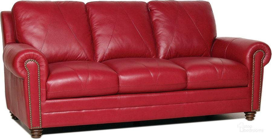 The appearance of Weston Italian Leather Sofa (Cherry) designed by Luke Leather in the modern / contemporary interior design. This cherry piece of furniture  was selected by 1StopBedrooms from Weston Collection to add a touch of cosiness and style into your home. Sku: WESTON-S-2525 Cherry. Product Type: Sofa. Image1