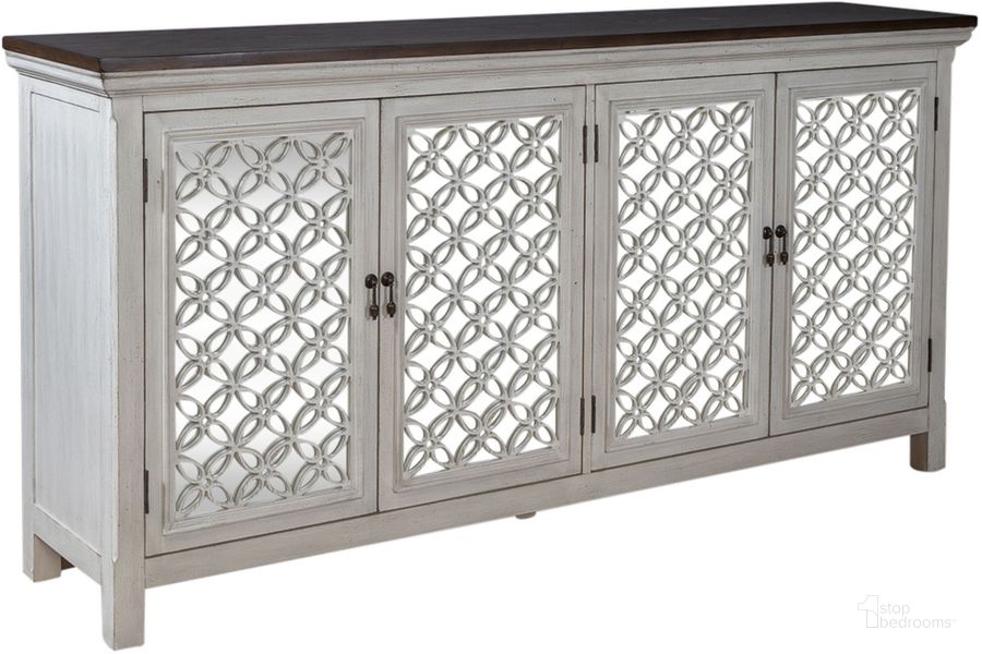 The appearance of Westridge 4 Door Accent Cabinet designed by Liberty in the transitional interior design. This gray piece of furniture  was selected by 1StopBedrooms from Westridge Collection to add a touch of cosiness and style into your home. Sku: 2012W-AC7236. Material: Wood Veneer. Product Type: Accent Cabinet. Image1