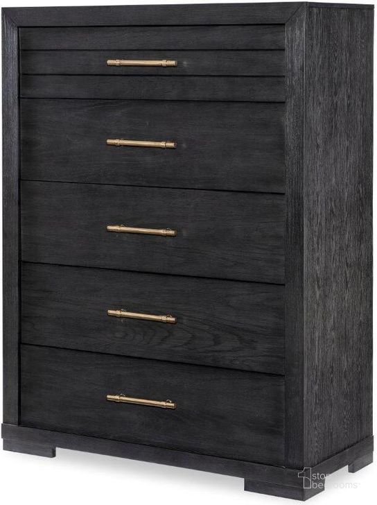 The appearance of Westwood Dark Charred Oak Drawer Chest designed by Legacy Classic in the modern / contemporary interior design. This oak piece of furniture  was selected by 1StopBedrooms from Westwood Collection to add a touch of cosiness and style into your home. Sku: 1731-2200. Product Type: Chest. Material: Wood Veneer. Image1