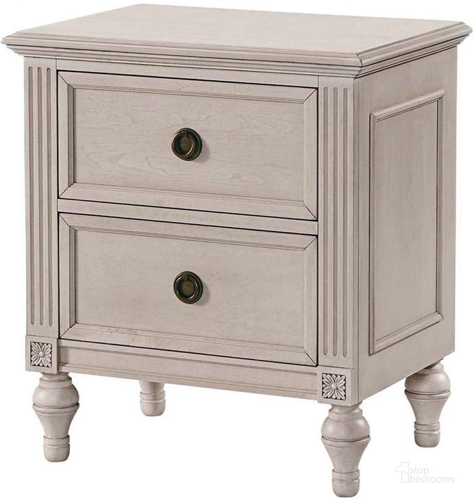 The appearance of Westwood Design Viola 2 Drawer Nightstand In Lace designed by Westwood Design in the modern / contemporary interior design. This white piece of furniture  was selected by 1StopBedrooms from Viola Collection to add a touch of cosiness and style into your home. Sku: VI-NS-47072D-LCE. Material: Wood. Product Type: Nightstand. Image1