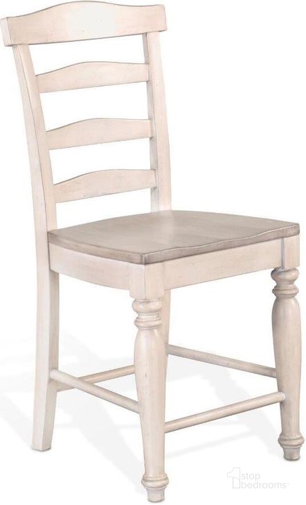 The appearance of Westwood Village 24 Inch Barstool Set of 2 designed by Sunny Design in the coastal interior design. This white and taupe piece of furniture  was selected by 1StopBedrooms from Westwood Collection to add a touch of cosiness and style into your home. Sku: 1432WV-24. Material: Wood. Product Type: Barstool. Image1