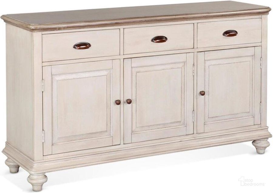 The appearance of Westwood Village Buffet Only designed by Sunny Design in the coastal interior design. This white and taupe piece of furniture  was selected by 1StopBedrooms from Westwood Collection to add a touch of cosiness and style into your home. Sku: 1912WV-B. Material: Wood. Product Type: Buffet. Image1