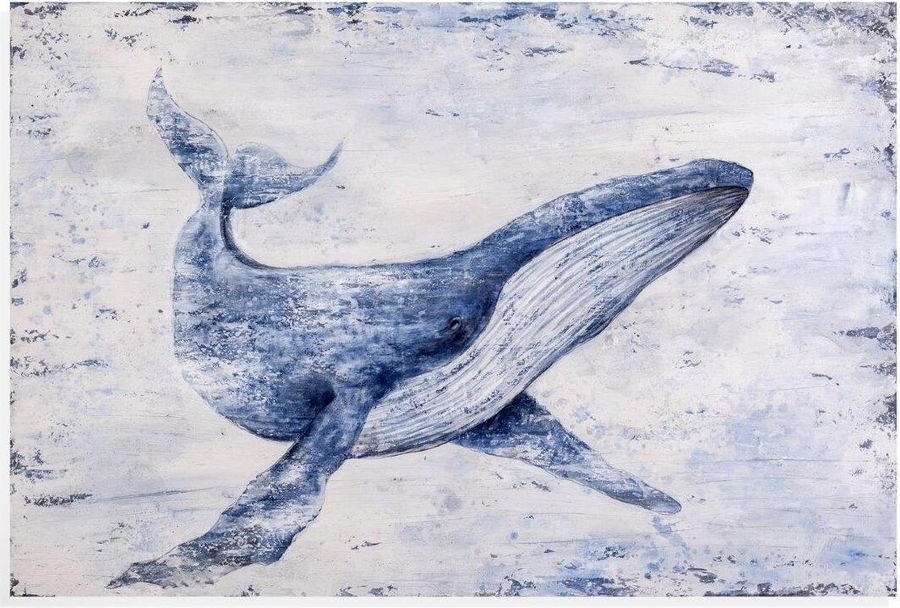 The appearance of Whale Song Canvas designed by Bassett Mirror Company in the modern / contemporary interior design. This blue piece of furniture  was selected by 1StopBedrooms from  to add a touch of cosiness and style into your home. Sku: 7300-548EC. Product Type: Wall Art.