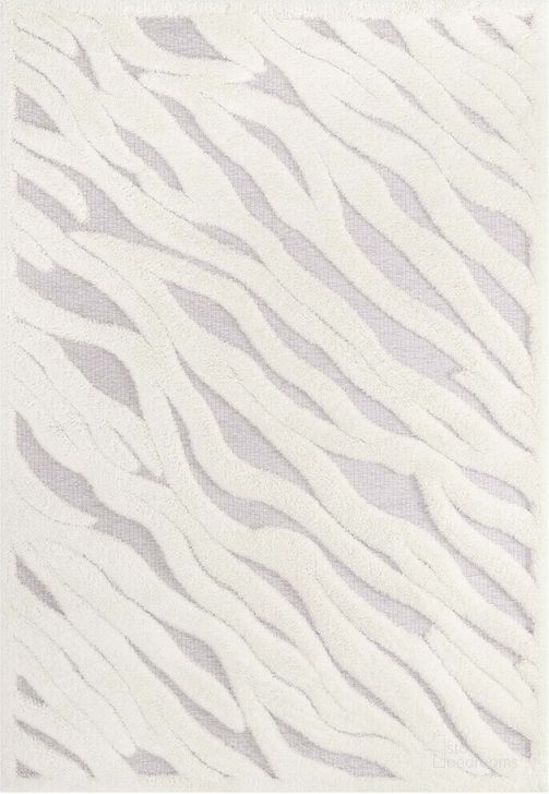 The appearance of Whimsical Current Abstract Wavy Striped 5X8 Shag Area Rug In Ivory and Light Gray designed by Modway in the modern / contemporary interior design. This ivory and light gray piece of furniture  was selected by 1StopBedrooms from Whimsical Collection to add a touch of cosiness and style into your home. Sku: R-1155A-58. Material: Polyester. Product Type: Area Rugs. Image1