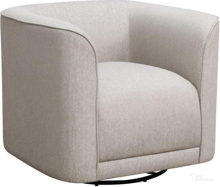 The appearance of Whirlaway Swivel Accent Chair In Sand designed by Emerald Home Furnishings in the modern / contemporary interior design. This sand piece of furniture  was selected by 1StopBedrooms from Whirlaway Collection to add a touch of cosiness and style into your home. Sku: U3272-04-19A. Material: Wood. Product Type: Accent Chair. Image1