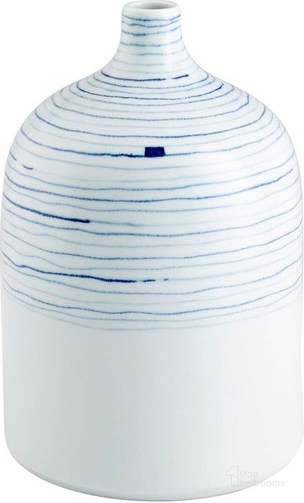 The appearance of Whirlpool Blue And White Large Vase designed by Cyan Design in the modern / contemporary interior design. This blue and white piece of furniture  was selected by 1StopBedrooms from Whirlpool Collection to add a touch of cosiness and style into your home. Sku: 10803. Material: Ceramic. Product Type: Vase.