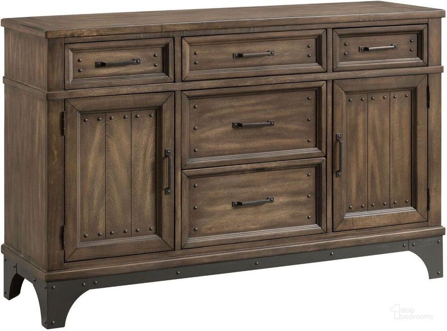 The appearance of Whiskey River Gun Powder Gray Sideboard designed by Intercon in the industrial interior design. This brown piece of furniture  was selected by 1StopBedrooms from Whiskey River Collection to add a touch of cosiness and style into your home. Sku: WY-CA-5838-GPG-C. Product Type: Sideboard. Image1