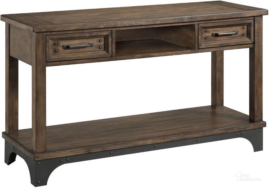 The appearance of Whiskey River Gun Powder Gray Sofa Table designed by Intercon in the industrial interior design. This brown piece of furniture  was selected by 1StopBedrooms from Whiskey River Collection to add a touch of cosiness and style into your home. Sku: WY-TA-5018-GPG-C. Product Type: Sofa Table. Image1