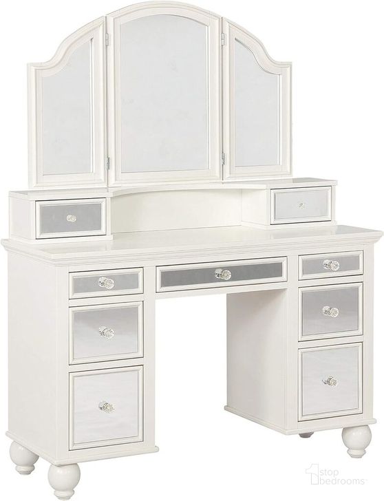 The appearance of White 2 Pcs Vanity Set With Hutch designed by Coaster in the modern / contemporary interior design. This white piece of furniture  was selected by 1StopBedrooms from White Collection to add a touch of cosiness and style into your home. Sku: 930133. Material: Wood. Product Type: Vanity Set. Image1