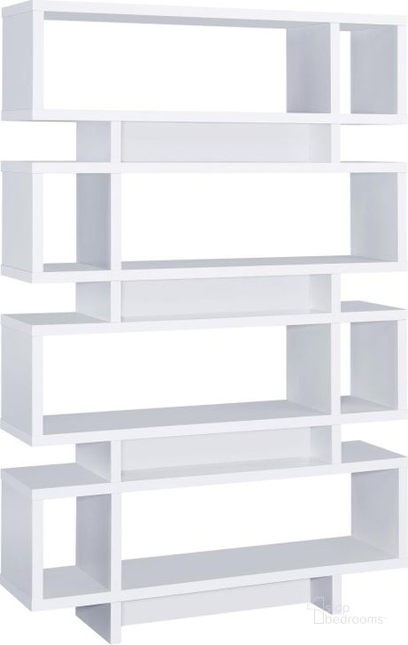 The appearance of White Bookshelf 800308 designed by Coaster in the modern / contemporary interior design. This white piece of furniture  was selected by 1StopBedrooms from White Collection to add a touch of cosiness and style into your home. Sku: 800308. Material: Wood. Product Type: Office Bookshelf. Image1