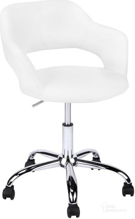 The appearance of White Office Chair With Hydraulic Lift Base designed by Monarch Specialties in the modern / contemporary interior design. This white piece of furniture  was selected by 1StopBedrooms from  to add a touch of cosiness and style into your home. Sku: I 7299. Product Type: Office Chair. Material: MDF. Image1