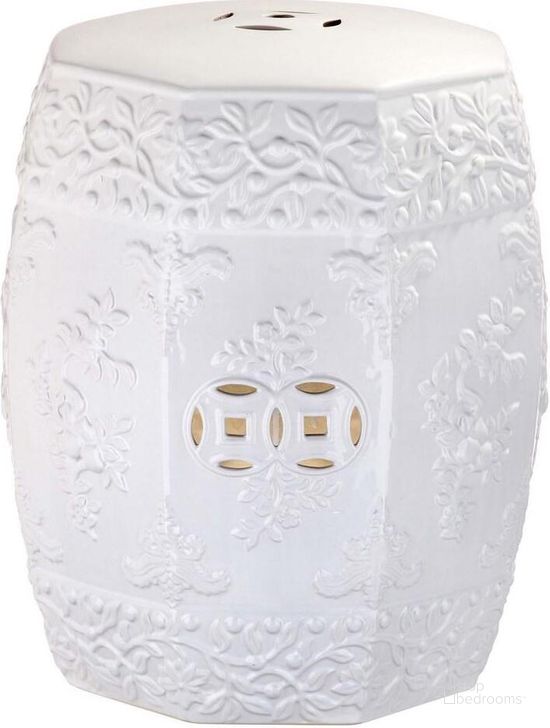 The appearance of White Zen Ren Garden Stool designed by Safavieh in the modern / contemporary interior design. This white piece of furniture  was selected by 1StopBedrooms from Safavieh ACS Collection to add a touch of cosiness and style into your home. Sku: ACS4559A. Product Type: Stool.