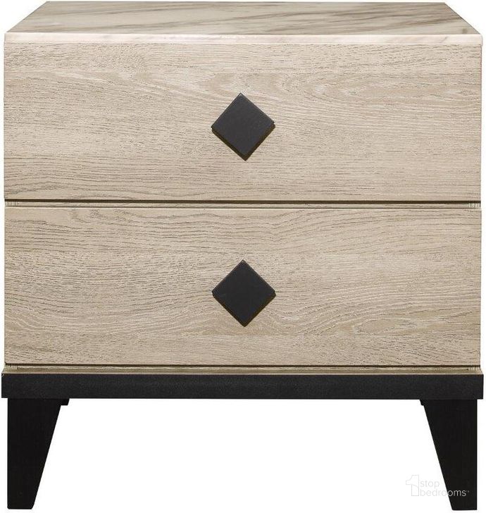 The appearance of Whiting Cream And Black Nightstand designed by Homelegance in the transitional interior design. This beige piece of furniture  was selected by 1StopBedrooms from Whiting Collection to add a touch of cosiness and style into your home. Sku: 1524-4. Material: Wood. Product Type: Nightstand. Image1