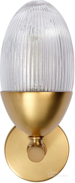 The appearance of Whitworth Sconce Small In Brass designed by Jamie Young Company in the transitional interior design. This brass piece of furniture  was selected by 1StopBedrooms from Whitworth Collection to add a touch of cosiness and style into your home. Sku: 4WHIT-SMAB. Product Type: Wall Sconce. Material: Iron. Image1