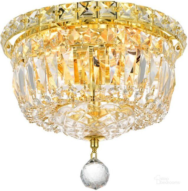 The appearance of Wiley Gold Flush Mount designed by Elegant Lighting in the transitional interior design. This gold piece of furniture  was selected by 1StopBedrooms from Wiley Collection to add a touch of cosiness and style into your home. Sku: LD2528F10G. Material: Steel. Product Type: Flush Mount. Image1